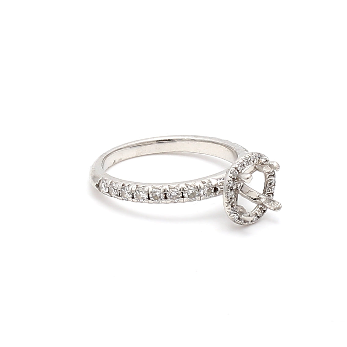 0.25 Carat Round Brilliant H SI1 Diamond Platinum Semi Mount Ring