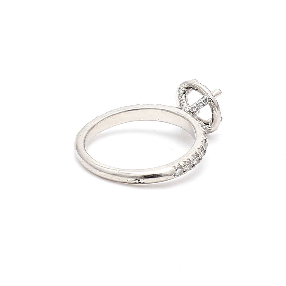 0.25 Carat Round Brilliant H SI1 Diamond Platinum Semi Mount Ring