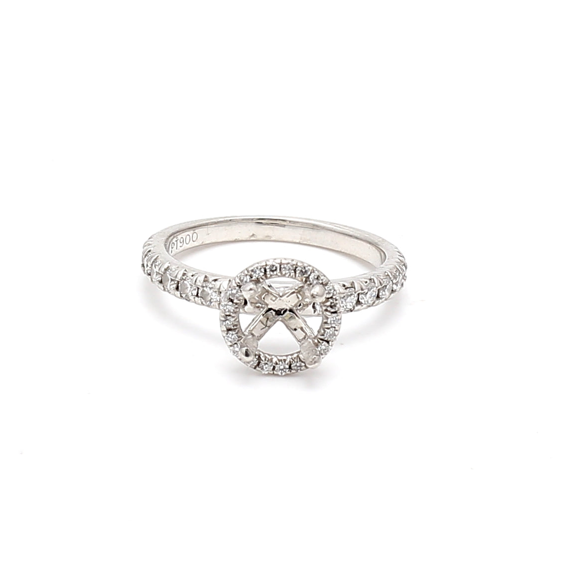 0.25 Carat Round Brilliant H SI1 Diamond Platinum Semi Mount Ring
