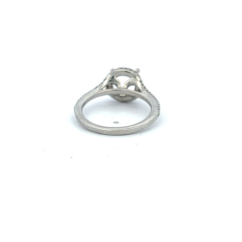 0.18 Carat Round Brilliant Diamond Platinum Semi Mount Ring