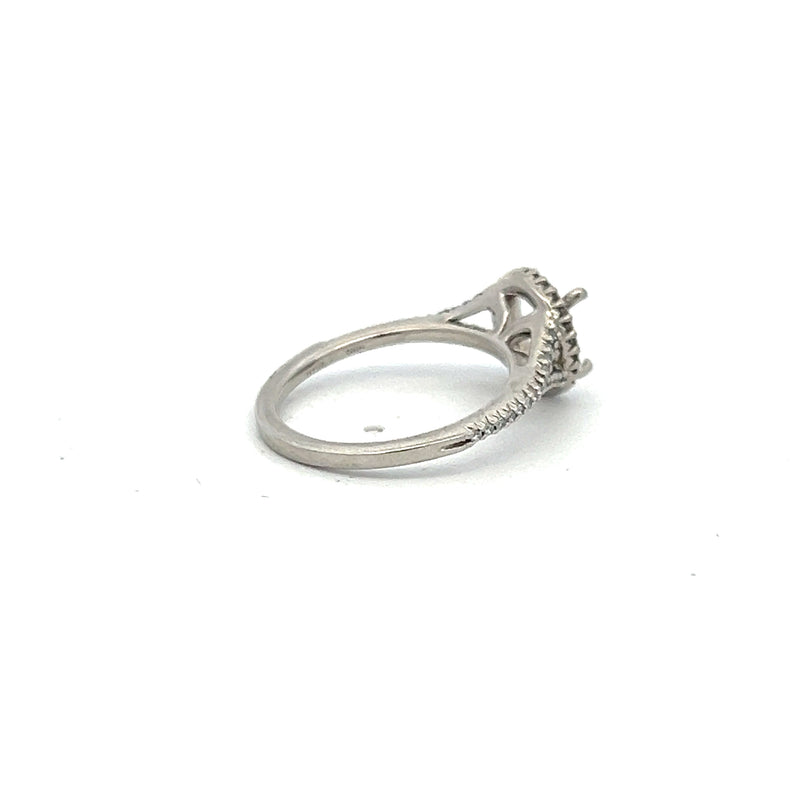 0.18 Carat Round Brilliant Diamond Platinum Semi Mount Ring