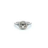 0.18 Carat Round Brilliant Diamond Platinum Semi Mount Ring