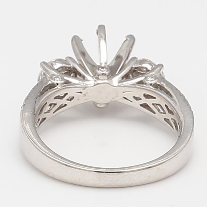 18K WG Semi Mount Ring with 1 Carat I SI1 Diamond Fits 7.77x7.65mm 1.75ct