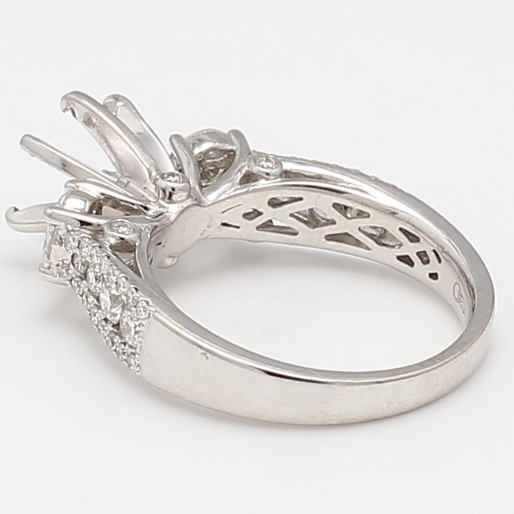 18K WG Semi Mount Ring with 1 Carat I SI1 Diamond Fits 7.77x7.65mm 1.75ct