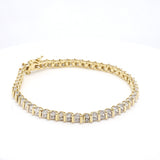 2.00 Carat Round Brilliant I SI2 Diamond 14 Karat Yellow Gold Tennis Bracelet