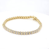 2.00 Carat Round Brilliant I SI2 Diamond 14 Karat Yellow Gold Tennis Bracelet