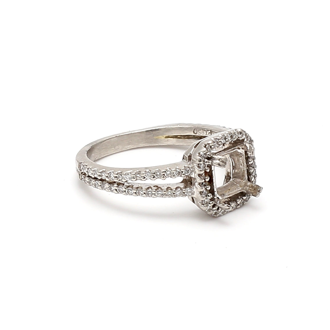 0.30 Carat Round Brilliant I SI1 Diamond Platinum Semi Mount Ring