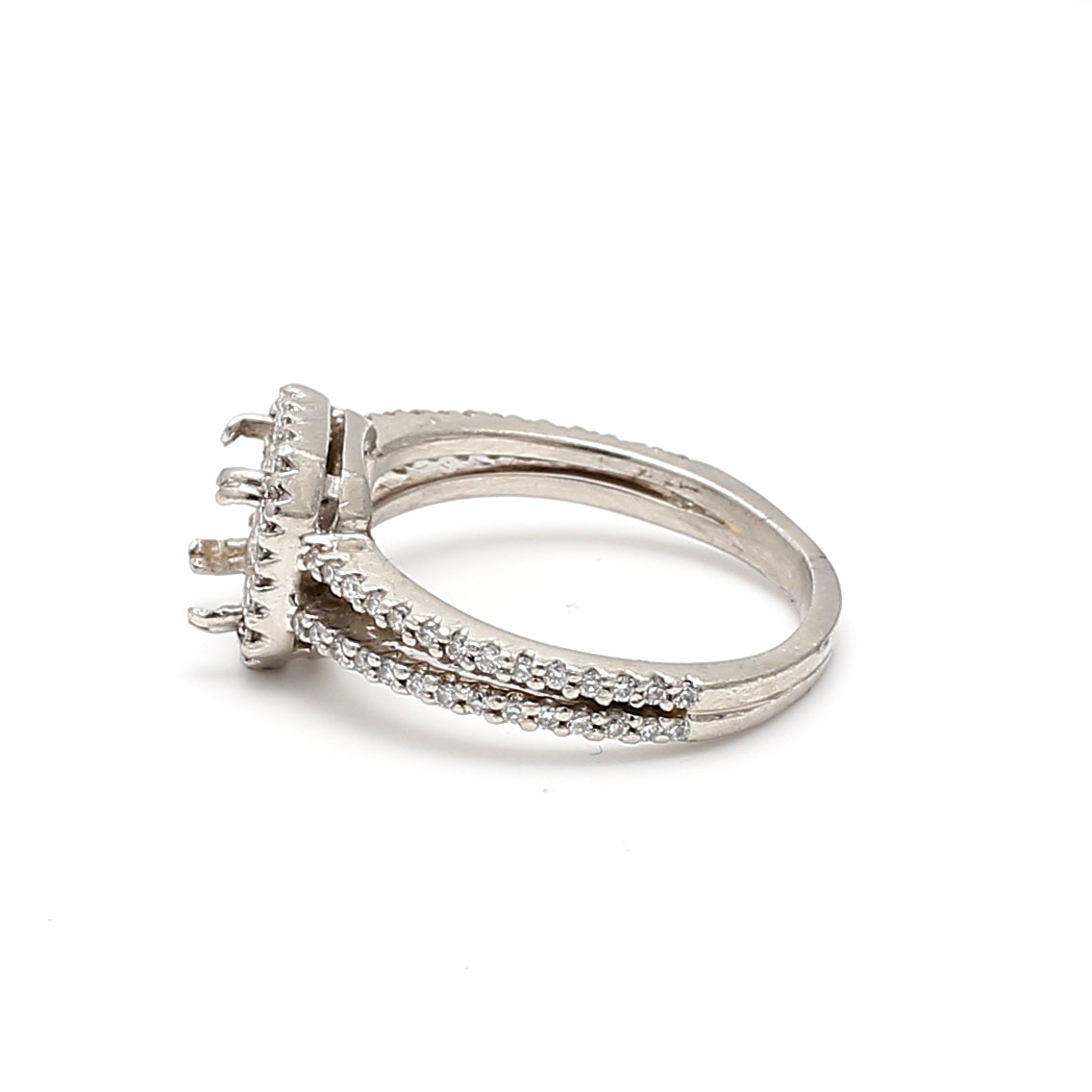 0.30 Carat Round Brilliant I SI1 Diamond Platinum Semi Mount Ring