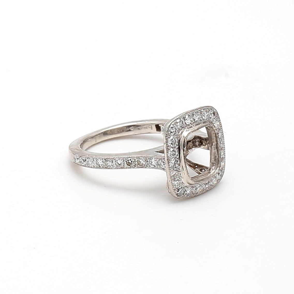 0.25 Carat Round Brilliant G SI2 Diamond Platinum Semi Mount Ring