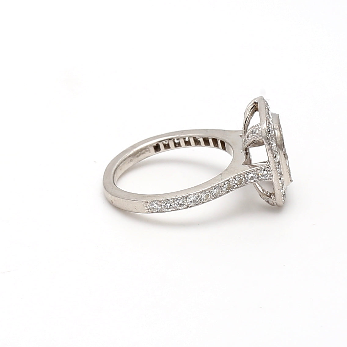 0.25 Carat Round Brilliant G SI2 Diamond Platinum Semi Mount Ring