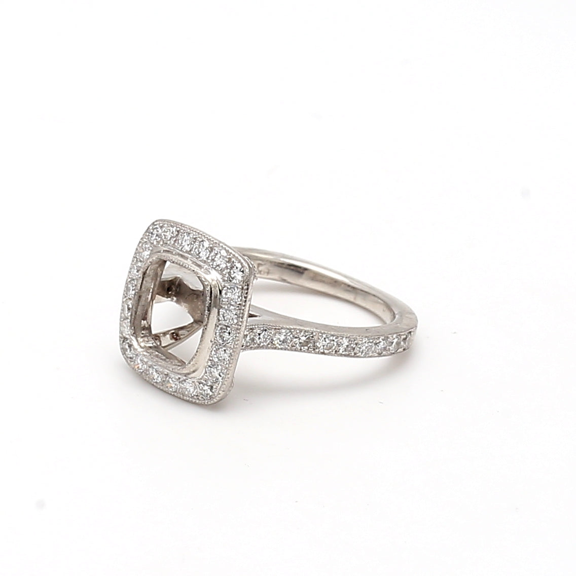 0.25 Carat Round Brilliant G SI2 Diamond Platinum Semi Mount Ring
