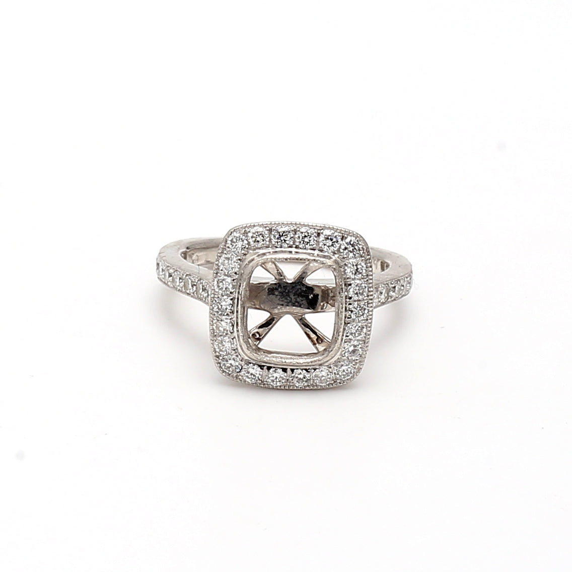 0.25 Carat Round Brilliant G SI2 Diamond Platinum Semi Mount Ring