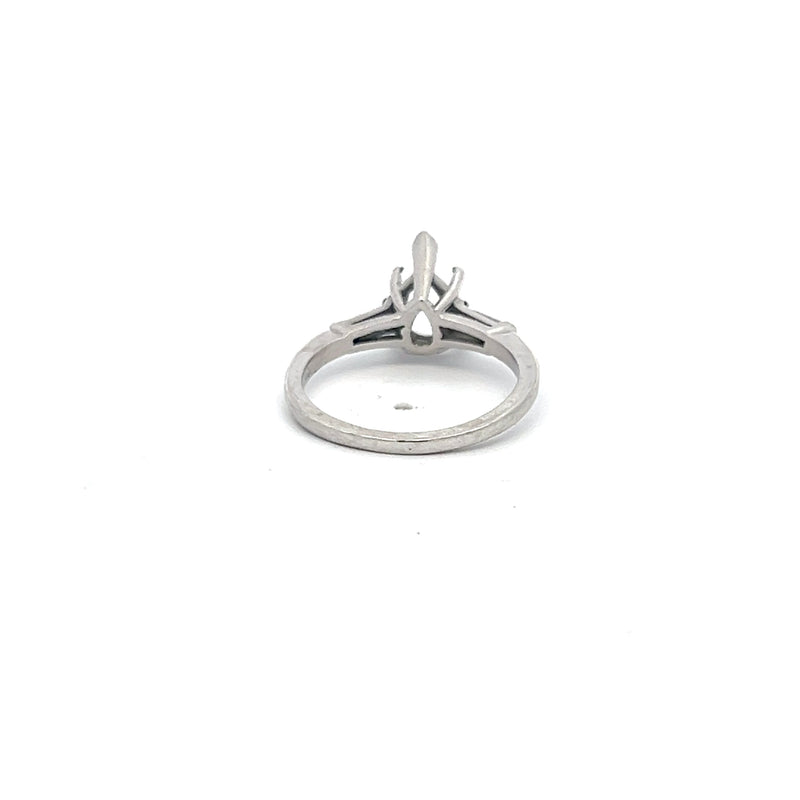 Carat Tapered Baguette Shape I SI1 Diamond Platinum Semi Mount Ring