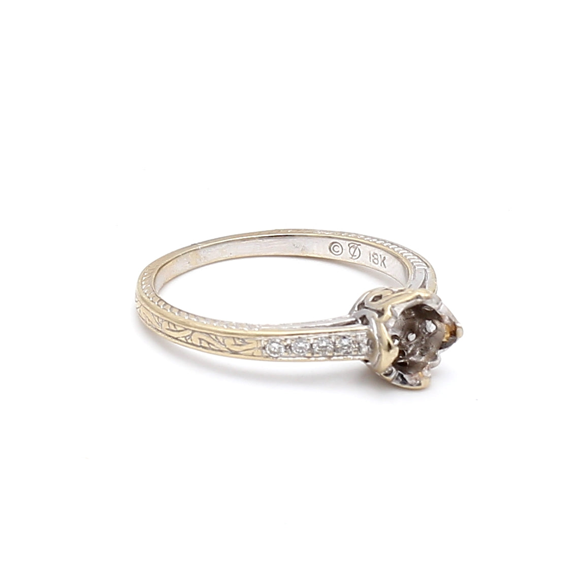 0.80 Carat Round Brilliant Diamond 18 Karat White Gold Semi Mount Ring
