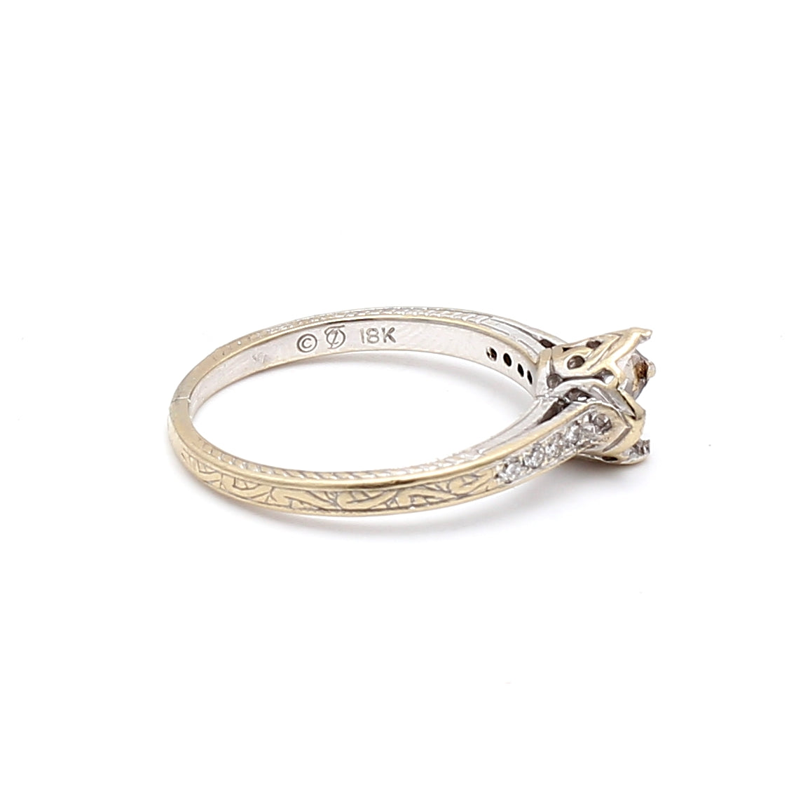 0.80 Carat Round Brilliant Diamond 18 Karat White Gold Semi Mount Ring