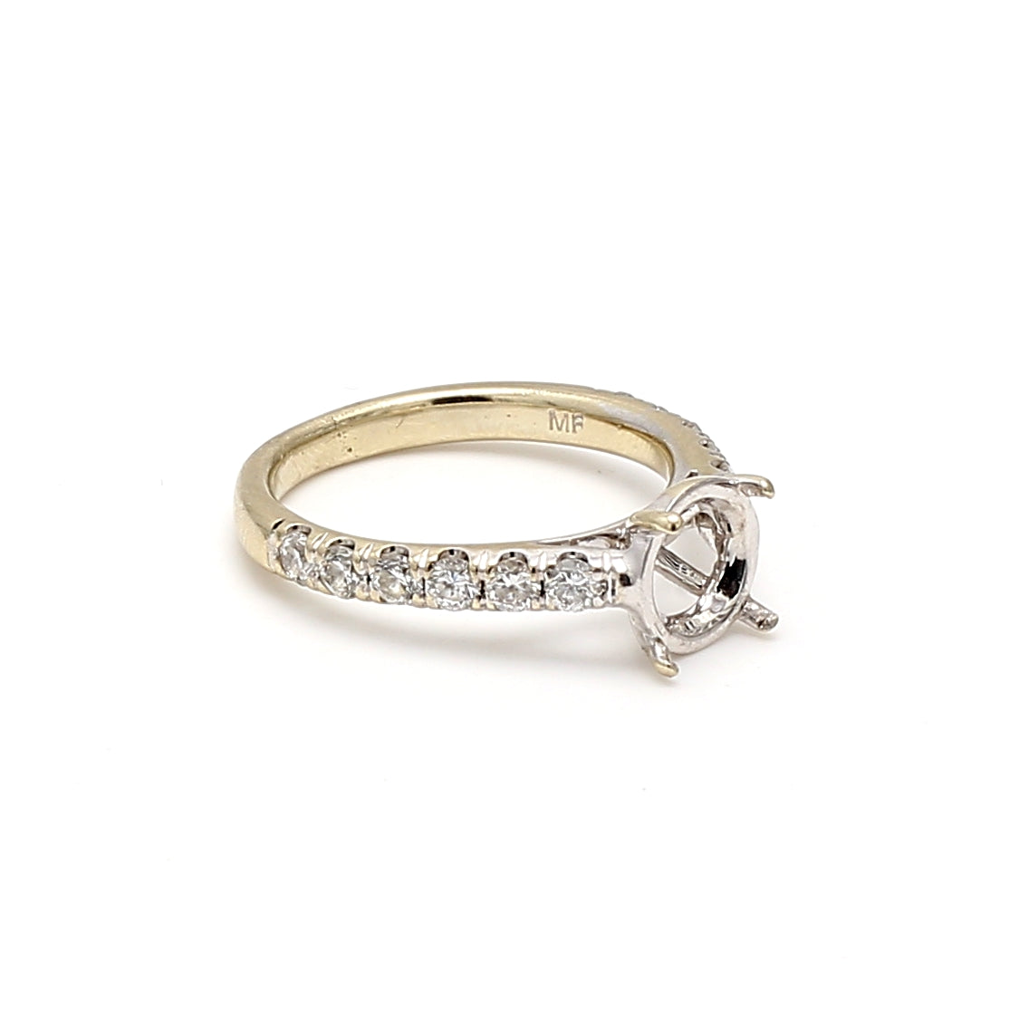 0.68 Carat Round Brilliant G VS1 Diamond 14 Karat White Gold Semi Mount Ring