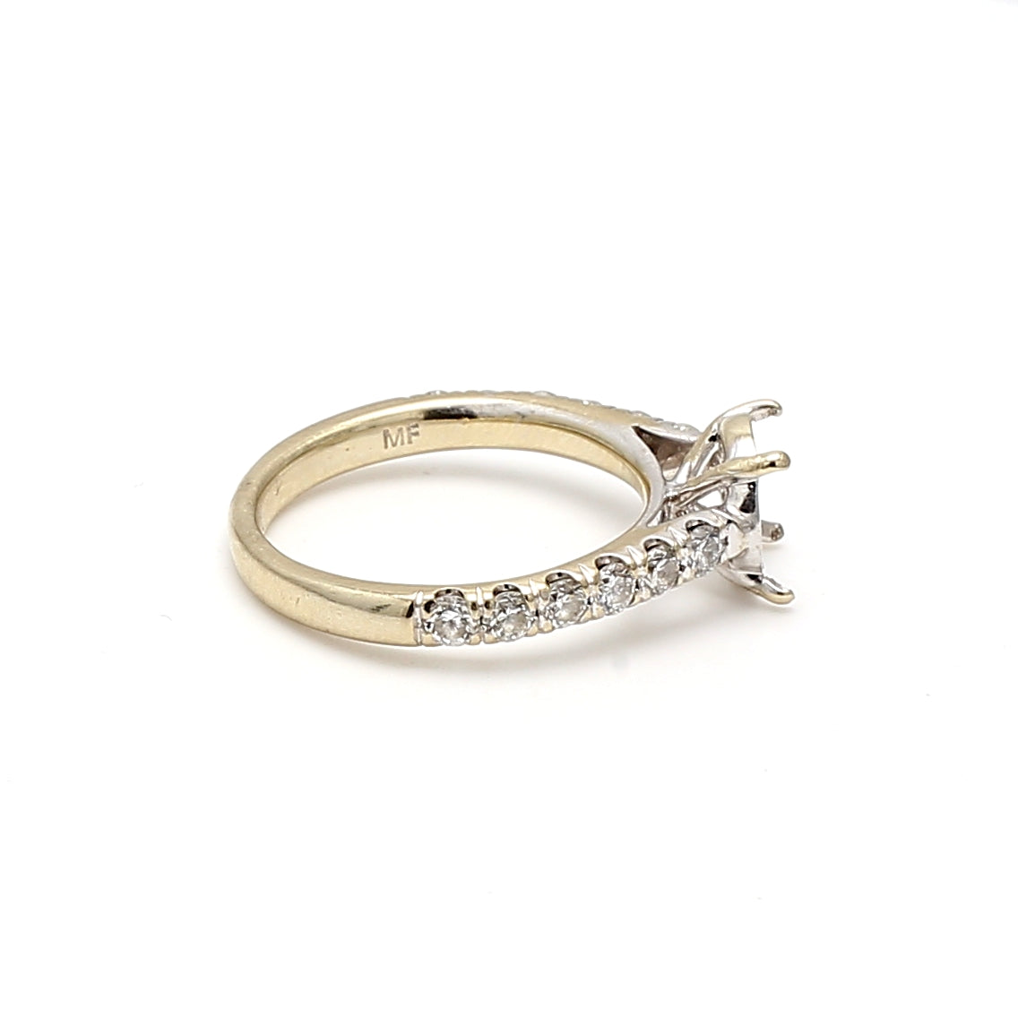 0.68 Carat Round Brilliant G VS1 Diamond 14 Karat White Gold Semi Mount Ring