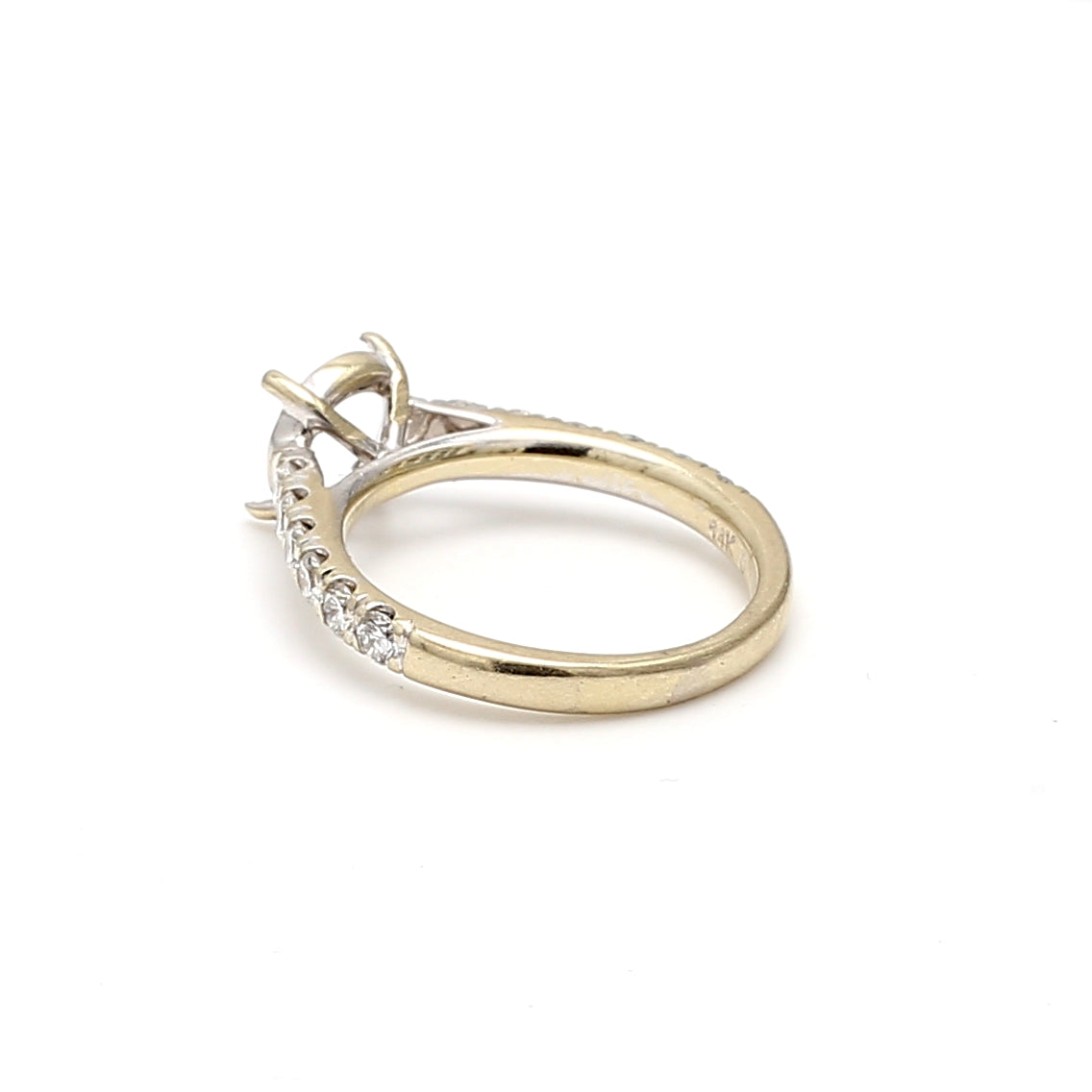 0.68 Carat Round Brilliant G VS1 Diamond 14 Karat White Gold Semi Mount Ring