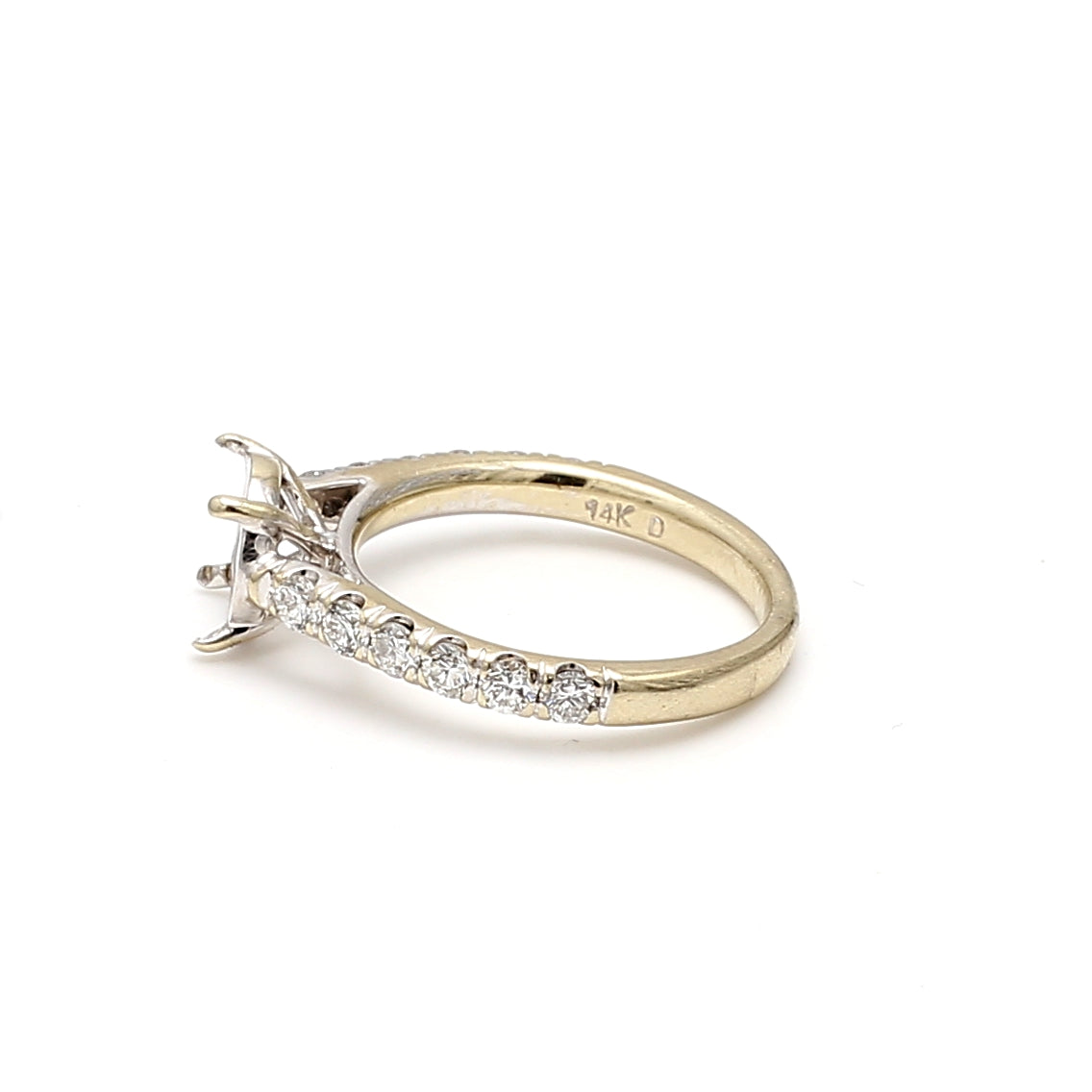 0.68 Carat Round Brilliant G VS1 Diamond 14 Karat White Gold Semi Mount Ring