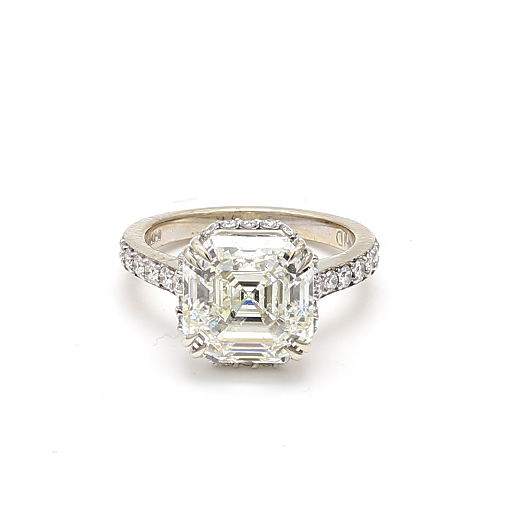 5.04 Carat Asscher Cut Natural Mined Diamond K Color VS1 Clarity With GIA Certificate