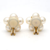 0.60 Carat Round Diamond and Pearl 18 Karat Yellow Gold Clip On Earrings