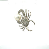 Tiffany & Co 2.75 Carat Round Brilliant Diamond Pearl Platinum Crab Brooch