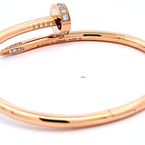 Cartier 0.58 Carat Round Brilliant G VS1 Diamond 18 Karat Rose Gold Juste Un Clou Size 16 Bracelet