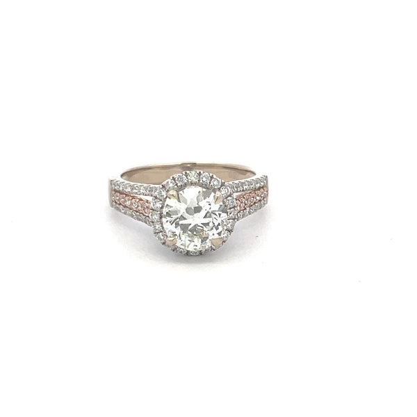 1.67 Carat Circular Brilliant and Round Diamond 18K White Gold Engagement Ring