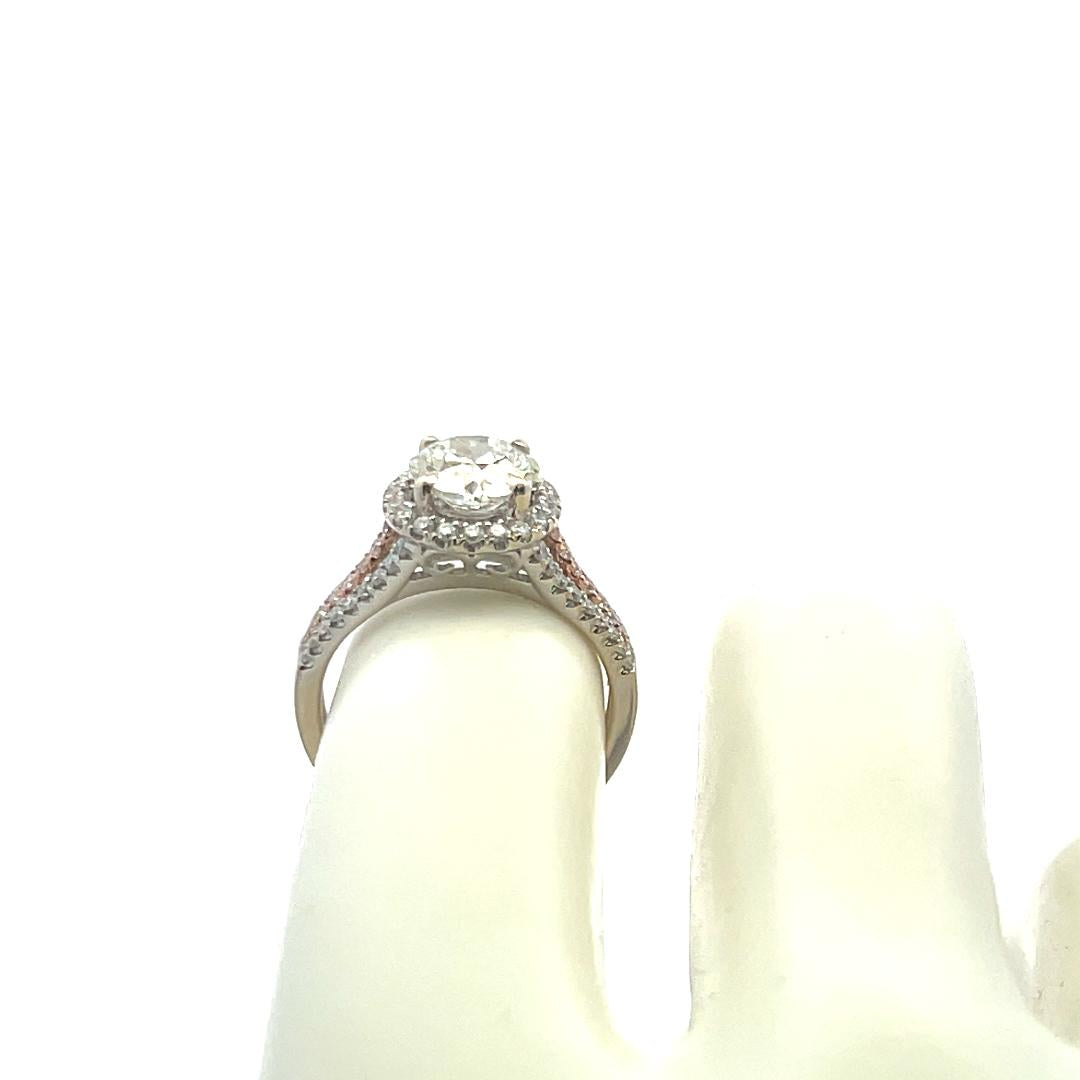 1.67 Carat Circular Brilliant and Round Diamond 18K White Gold Engagement Ring