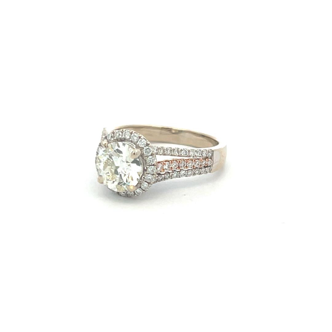 1.67 Carat Circular Brilliant and Round Diamond 18K White Gold Engagement Ring