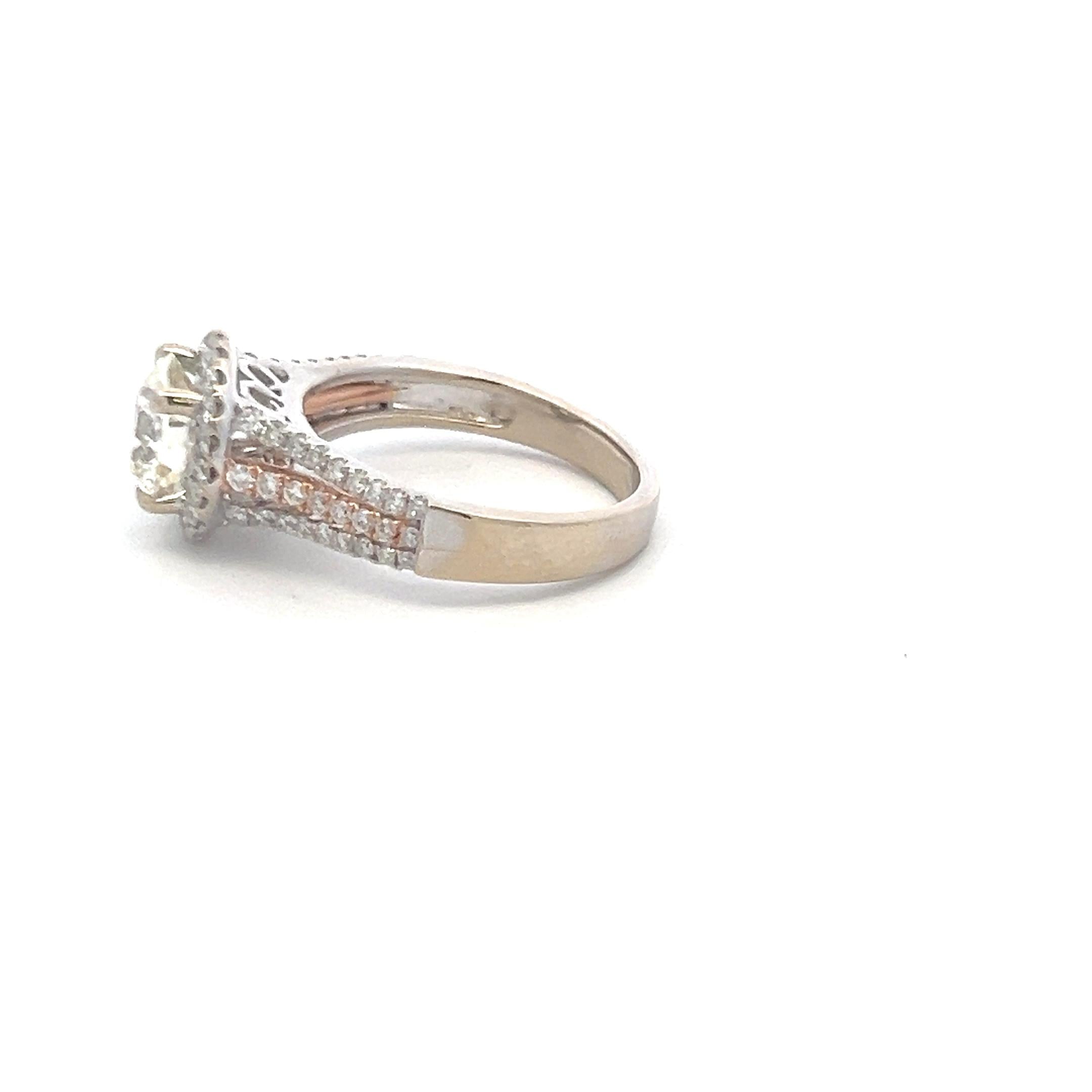 1.67 Carat Circular Brilliant and Round Diamond 18K White Gold Engagement Ring
