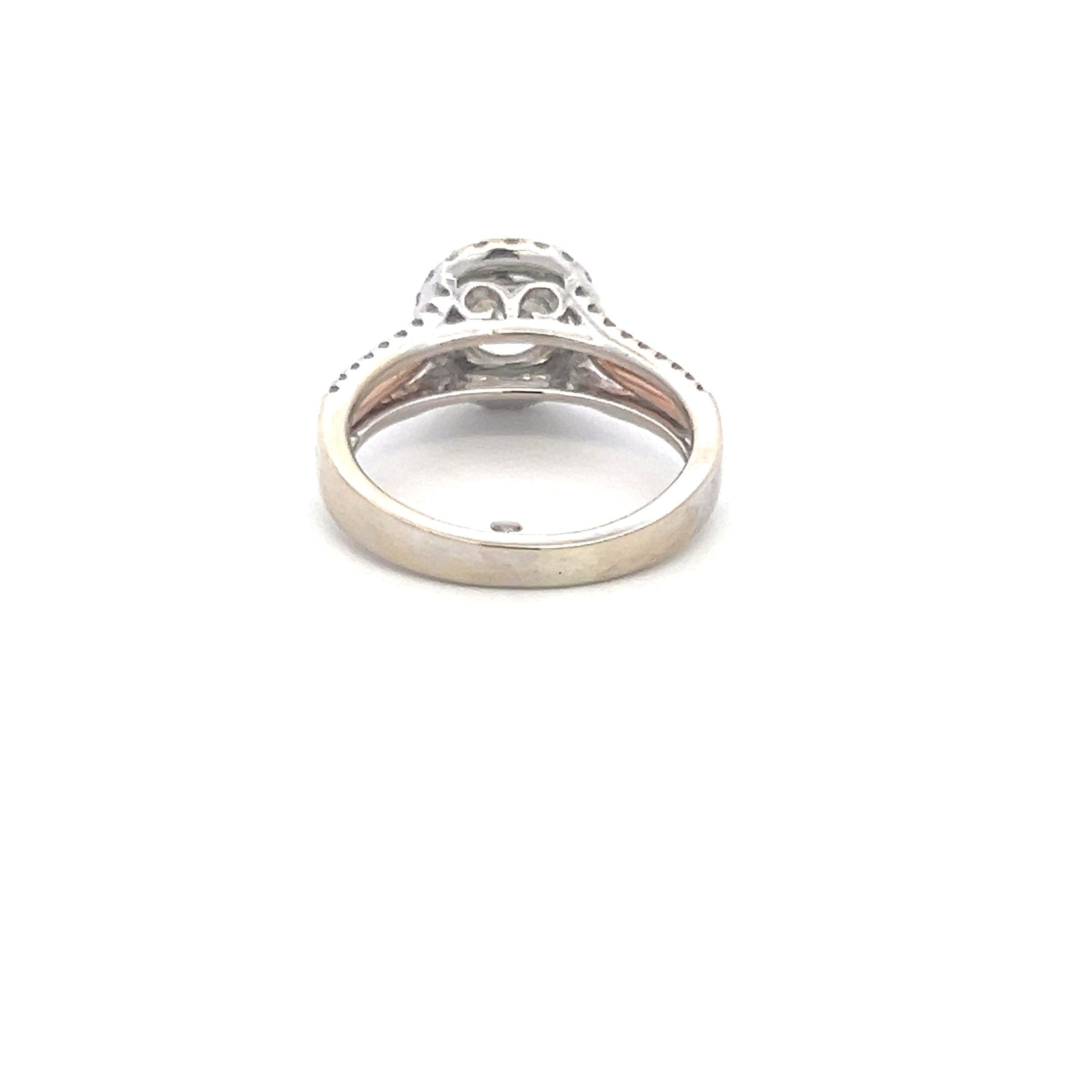 18K WG Semi Mount Ring with 0.24 Carat Diamonds Fits 7.23*7.39 MM 1.43ct+ Size 6