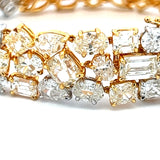 50.82 Carat Mix Cut VS-SI Diamond 18 Karat Two Tone Gold/Platinum Tennis Bracelet