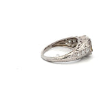 0.07 Carat Old European Cut I SI1 Diamond Platinum Semi Mount Ring