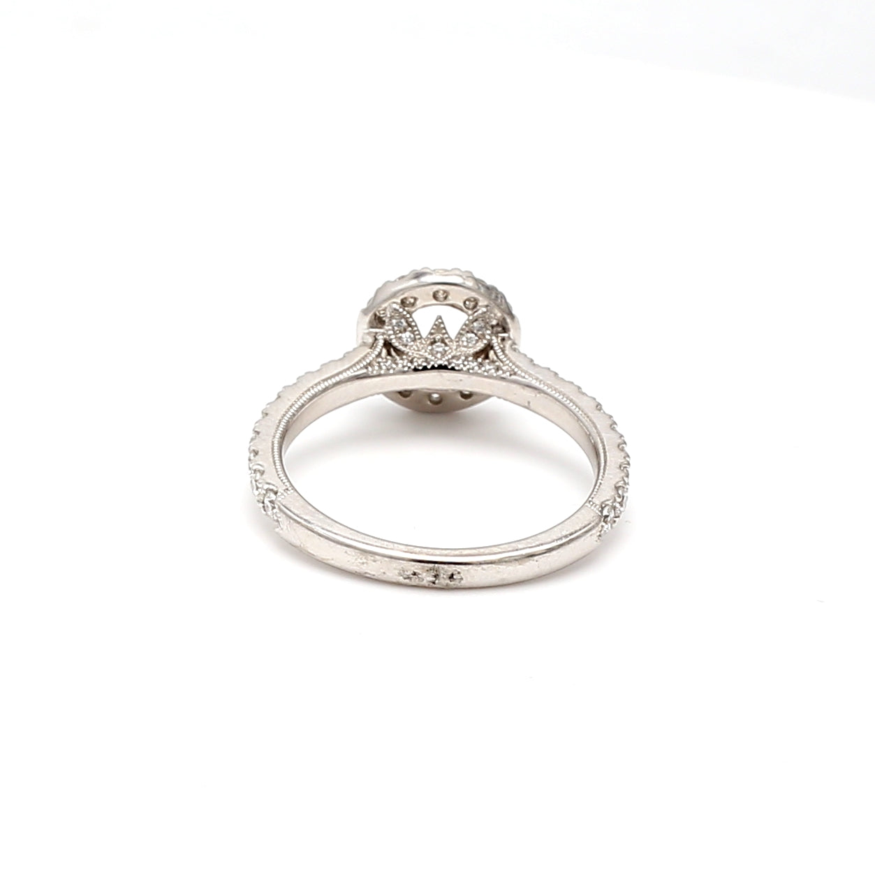 0.60 Carat Round Brilliant H VS2 Diamond 14 Karat White Gold Semi Mount Ring