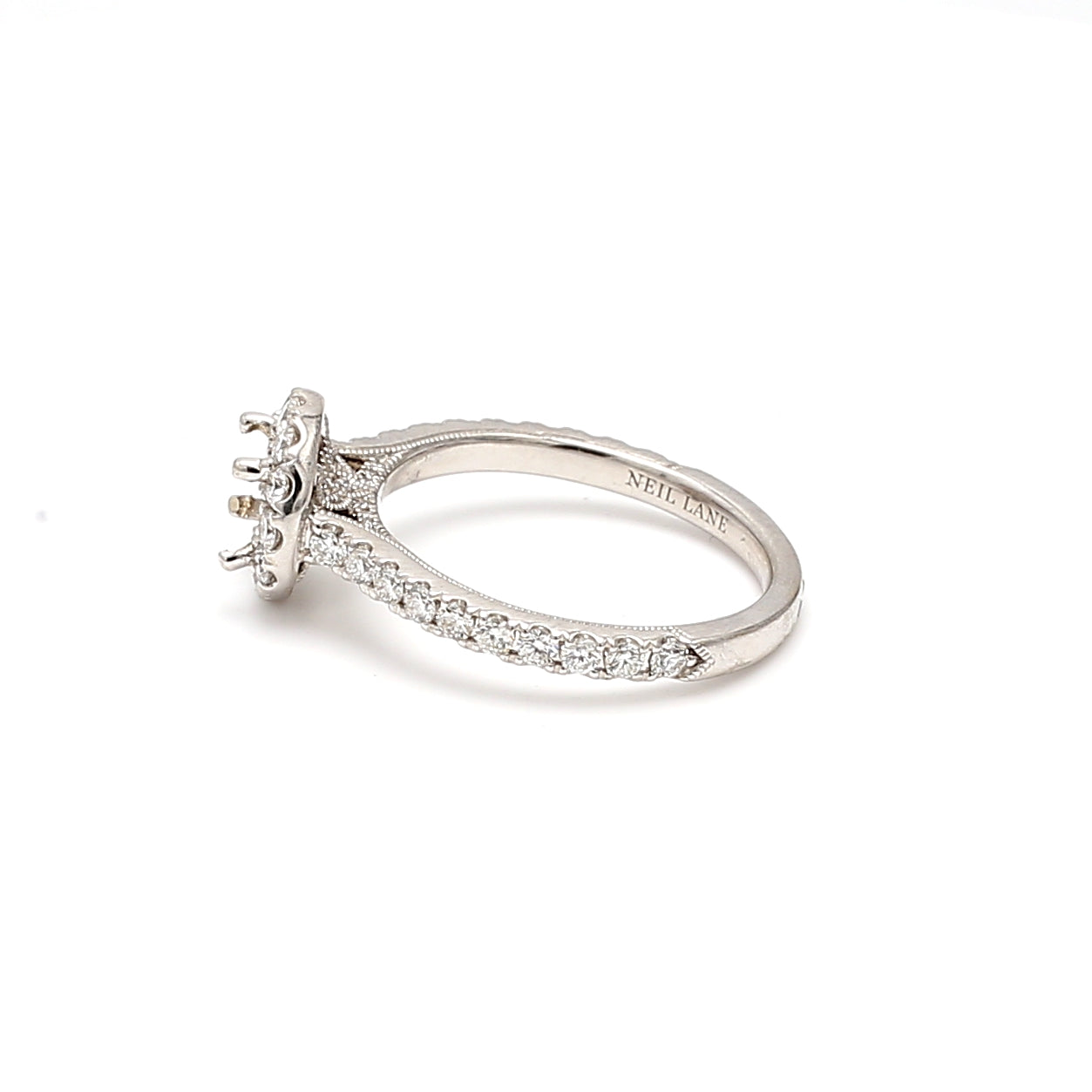 0.60 Carat Round Brilliant H VS2 Diamond 14 Karat White Gold Semi Mount Ring