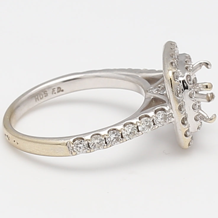 0.92 Carat Round Brilliant G VS2 Diamond 14 Karat White Gold Semi Mount Ring