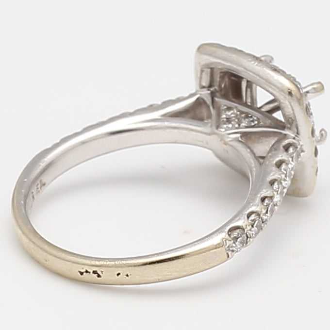 0.92 Carat Round Brilliant G VS2 Diamond 14 Karat White Gold Semi Mount Ring