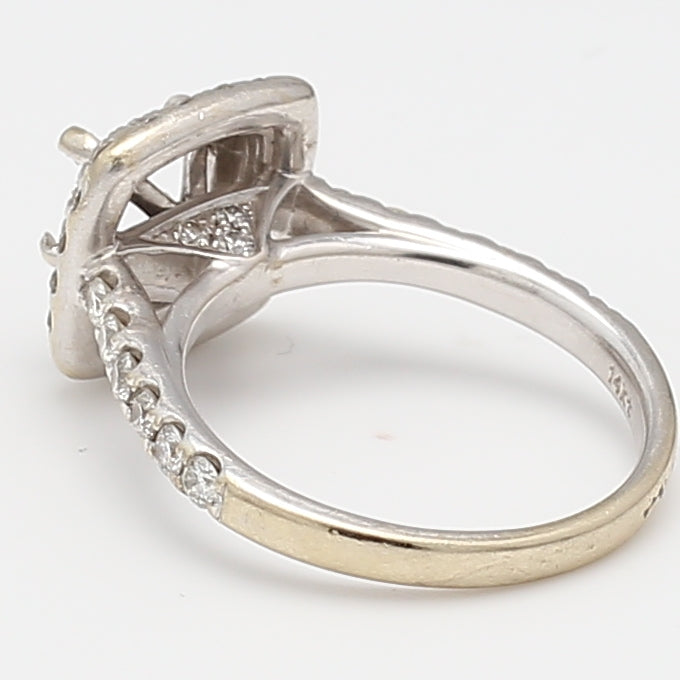 0.92 Carat Round Brilliant G VS2 Diamond 14 Karat White Gold Semi Mount Ring
