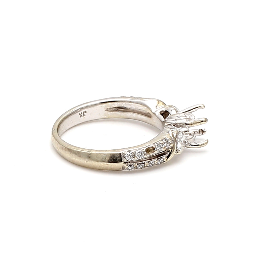 0.37 Carat Round Brilliant I SI1 Diamond 14 Karat White Gold Semi Mount Ring