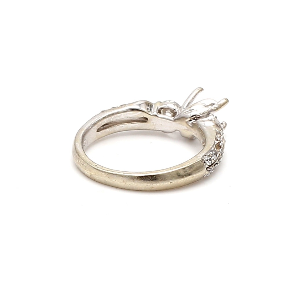 0.37 Carat Round Brilliant I SI1 Diamond 14 Karat White Gold Semi Mount Ring