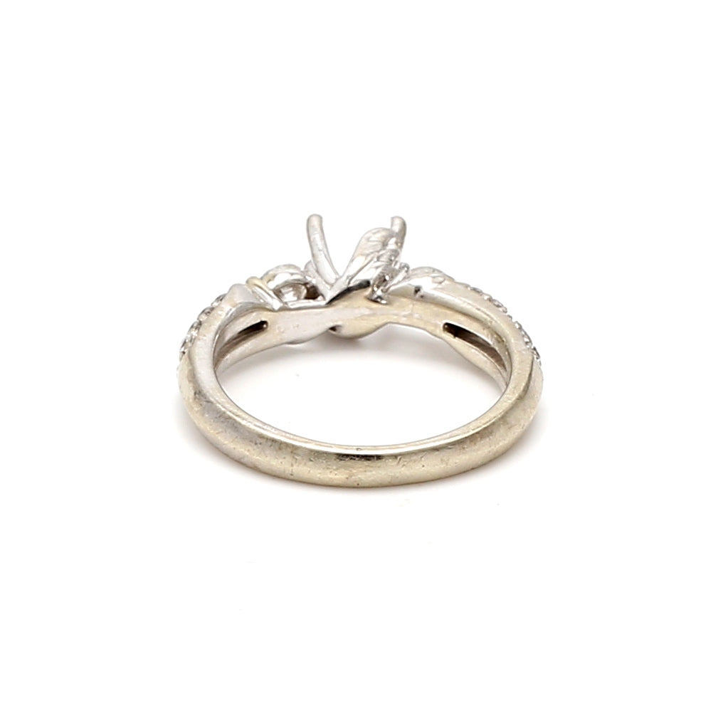 0.37 Carat Round Brilliant I SI1 Diamond 14 Karat White Gold Semi Mount Ring