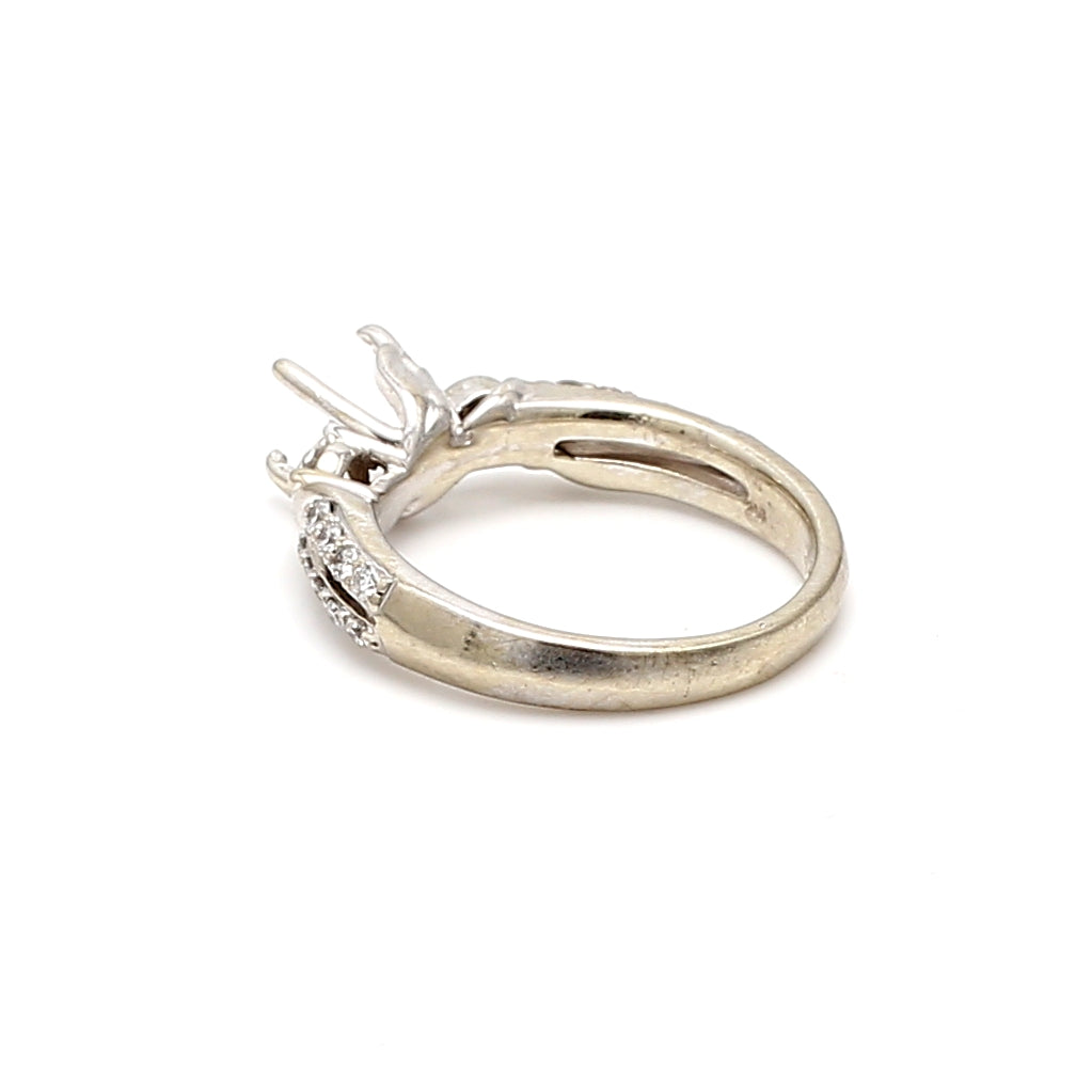 0.37 Carat Round Brilliant I SI1 Diamond 14 Karat White Gold Semi Mount Ring
