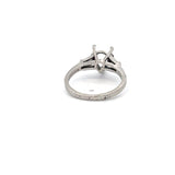 0.10 Carat Tapered Baguette Shape H SI1 Diamond Platinum Semi Mount Ring