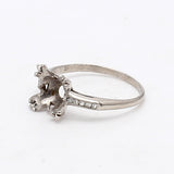 Diamond Platinum Semi Mount Ring