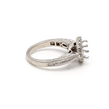 0.64 Carat Baguette and Round Brilliant Diamond Platinum Semi Mount Ring