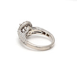 0.64 Carat Baguette and Round Brilliant Diamond Platinum Semi Mount Ring