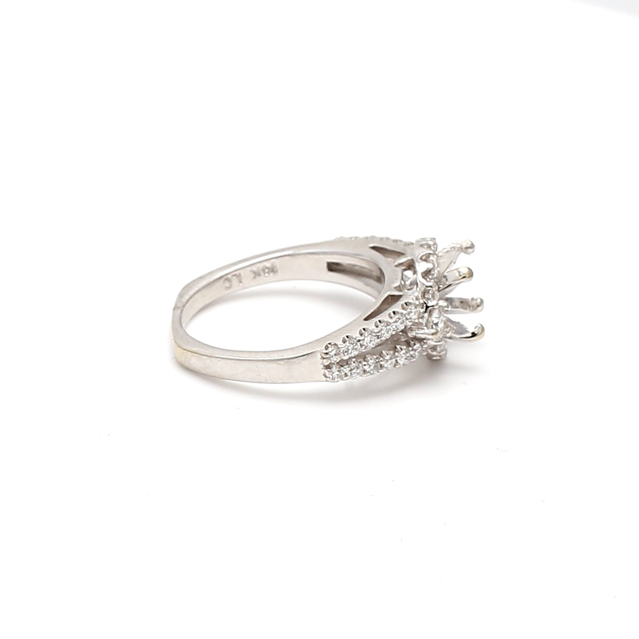 0.25 Carat Round Brilliant H VS2 Diamond 14 Karat White Gold Semi Mount Ring