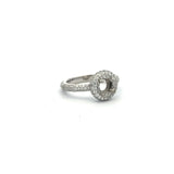 0.17 Carat Round Brilliant H I1 Diamond Platinum Semi Mount Ring