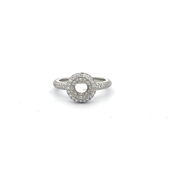 0.17 Carat Round Brilliant H I1 Diamond Platinum Semi Mount Ring